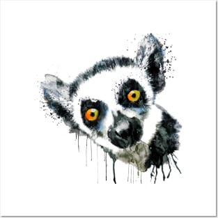 Cute Lemur Head Posters and Art